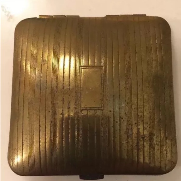 VINTAGE Art Deco 1930’s VOLUPTE POWDER COMPACT GOLD TONE DOME STYLE ART DECO - Picture 1 of 6
